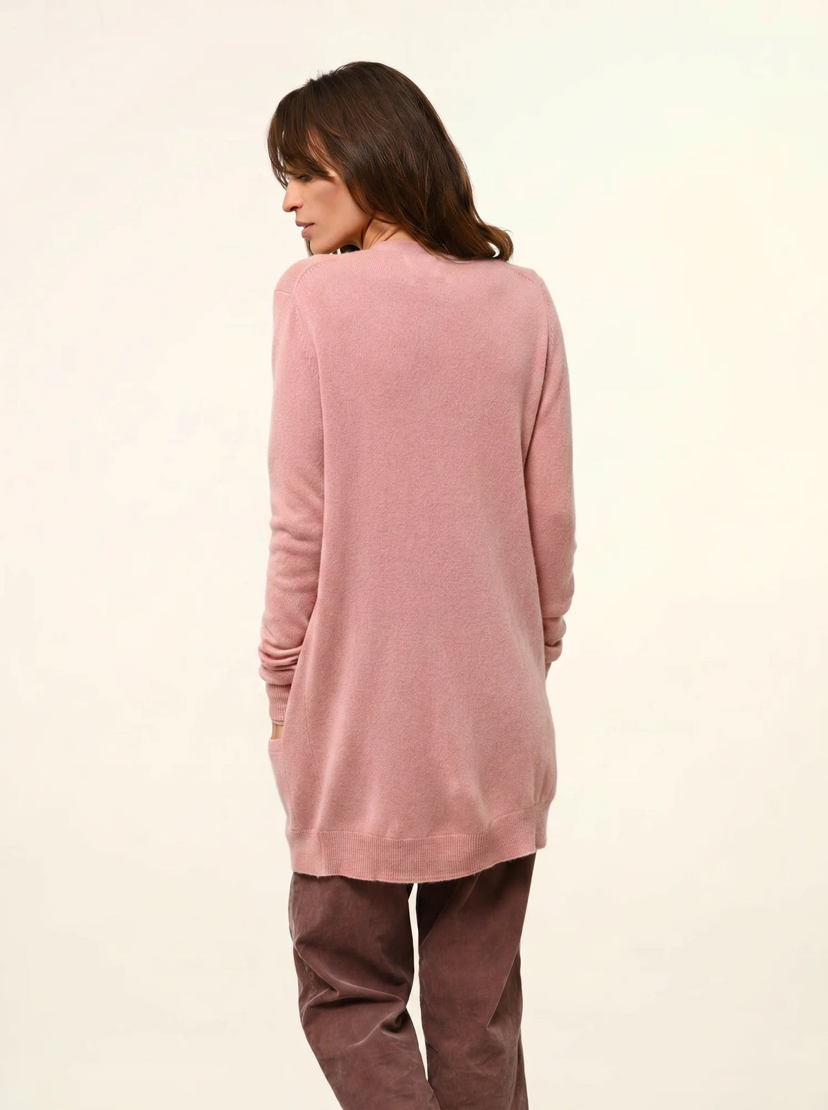 TOMMIE Cardigan Col V Bois de Rose