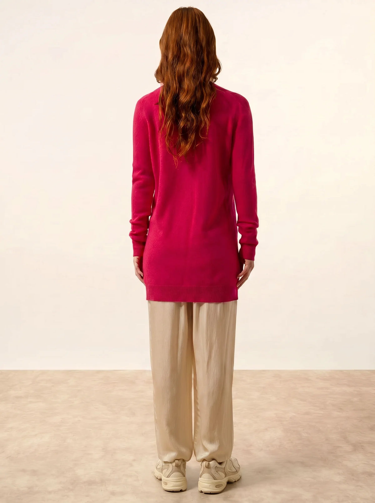 TOMMIE Cardigan Col V Fuchsia