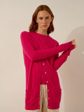 TOMMIE Cardigan Col V Fuchsia