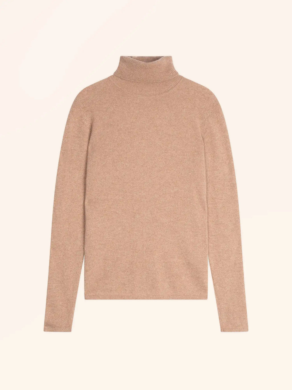 AVA Pull Col Roulé Camel Chiné