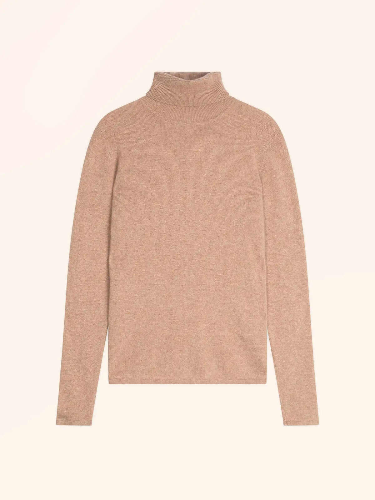AVA Pull Col Roulé Camel Chiné