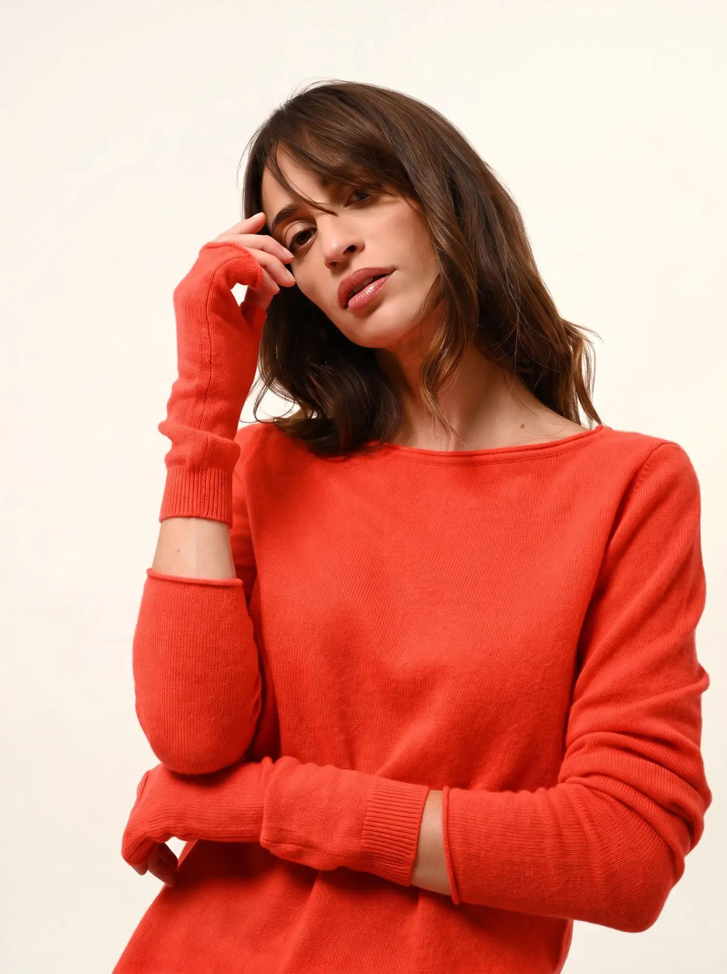 GRACE Pullover U-Boot-Ausschnitt Orange