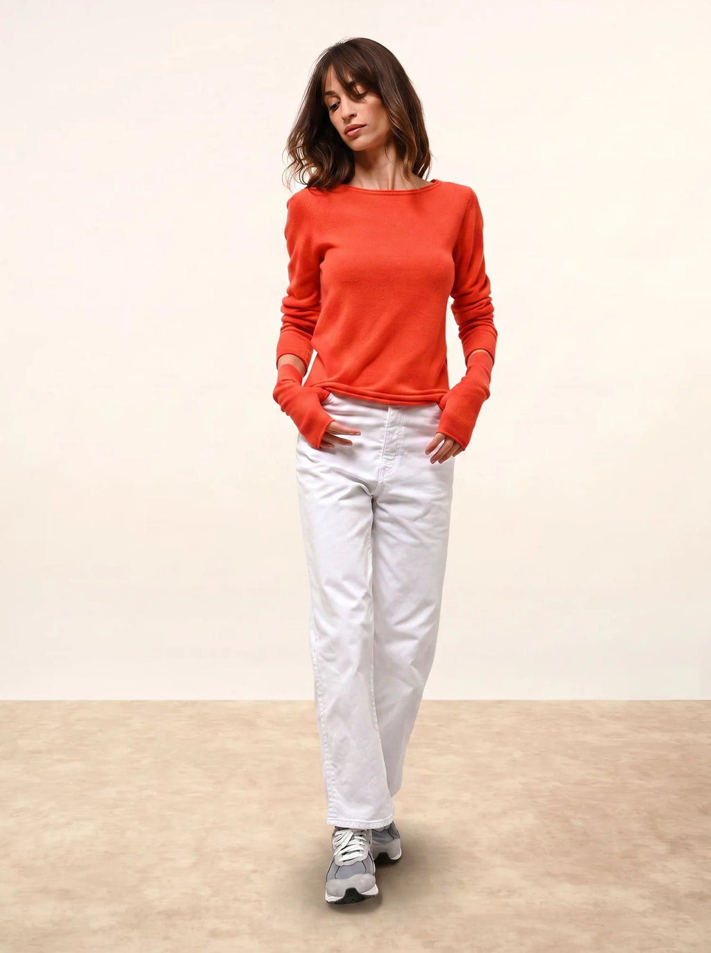 GRACE Pullover U-Boot-Ausschnitt Orange
