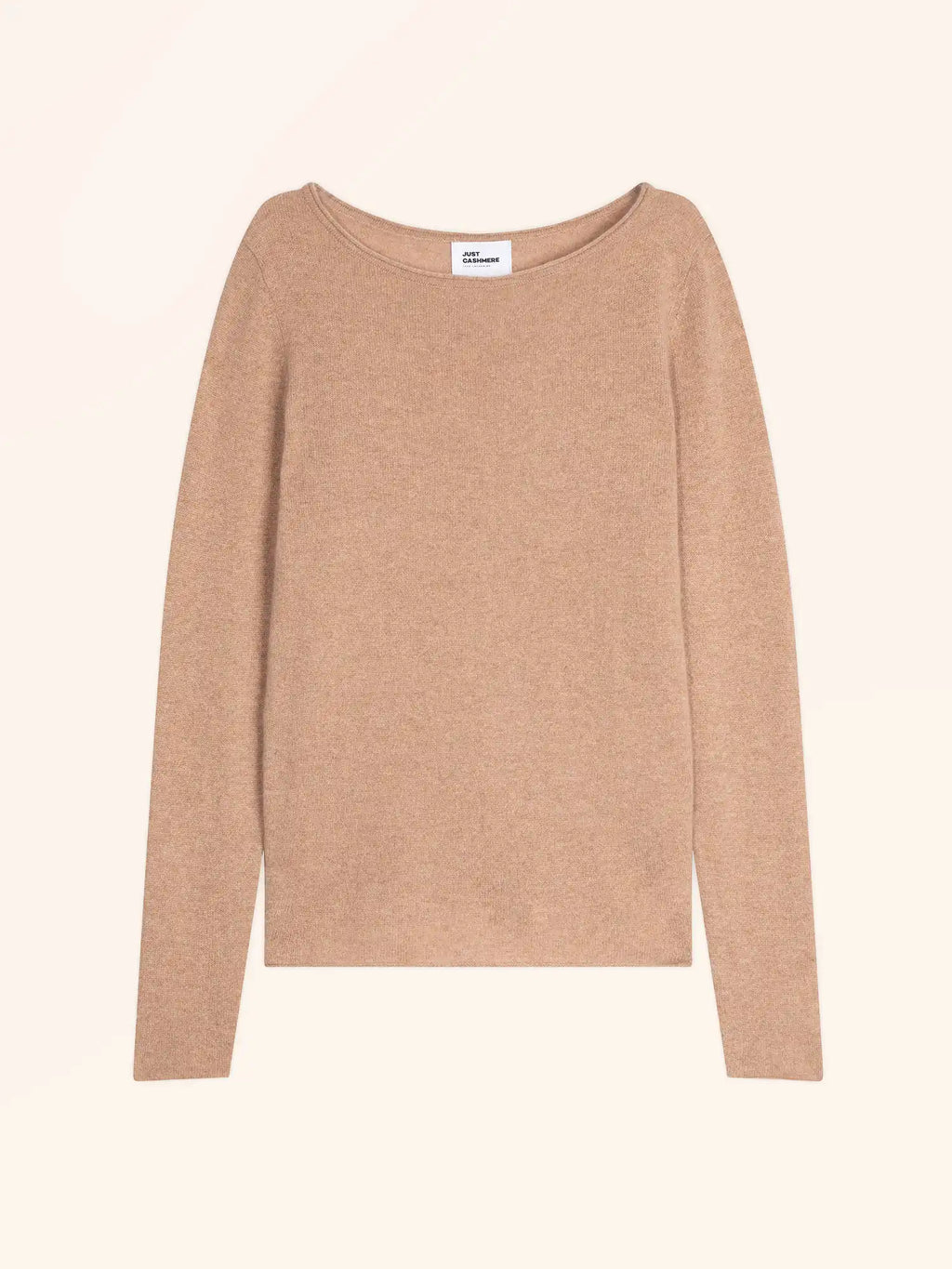 GRACE Pullover U-Boot-Ausschnitt Camel meliert