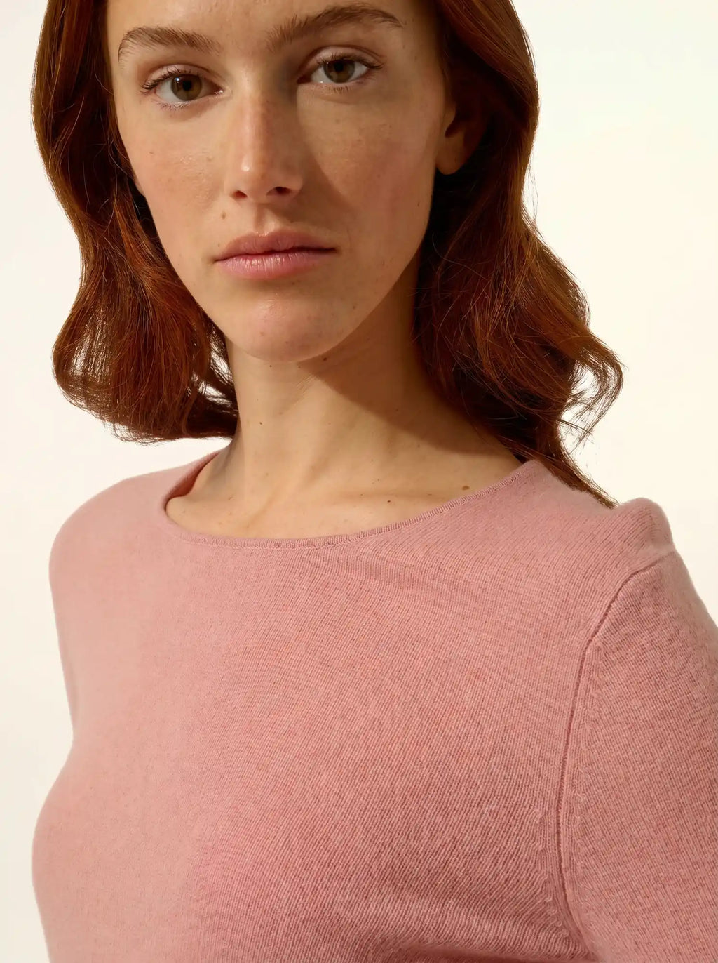 GRACE Pullover U-Boot-Ausschnitt Rosenholz