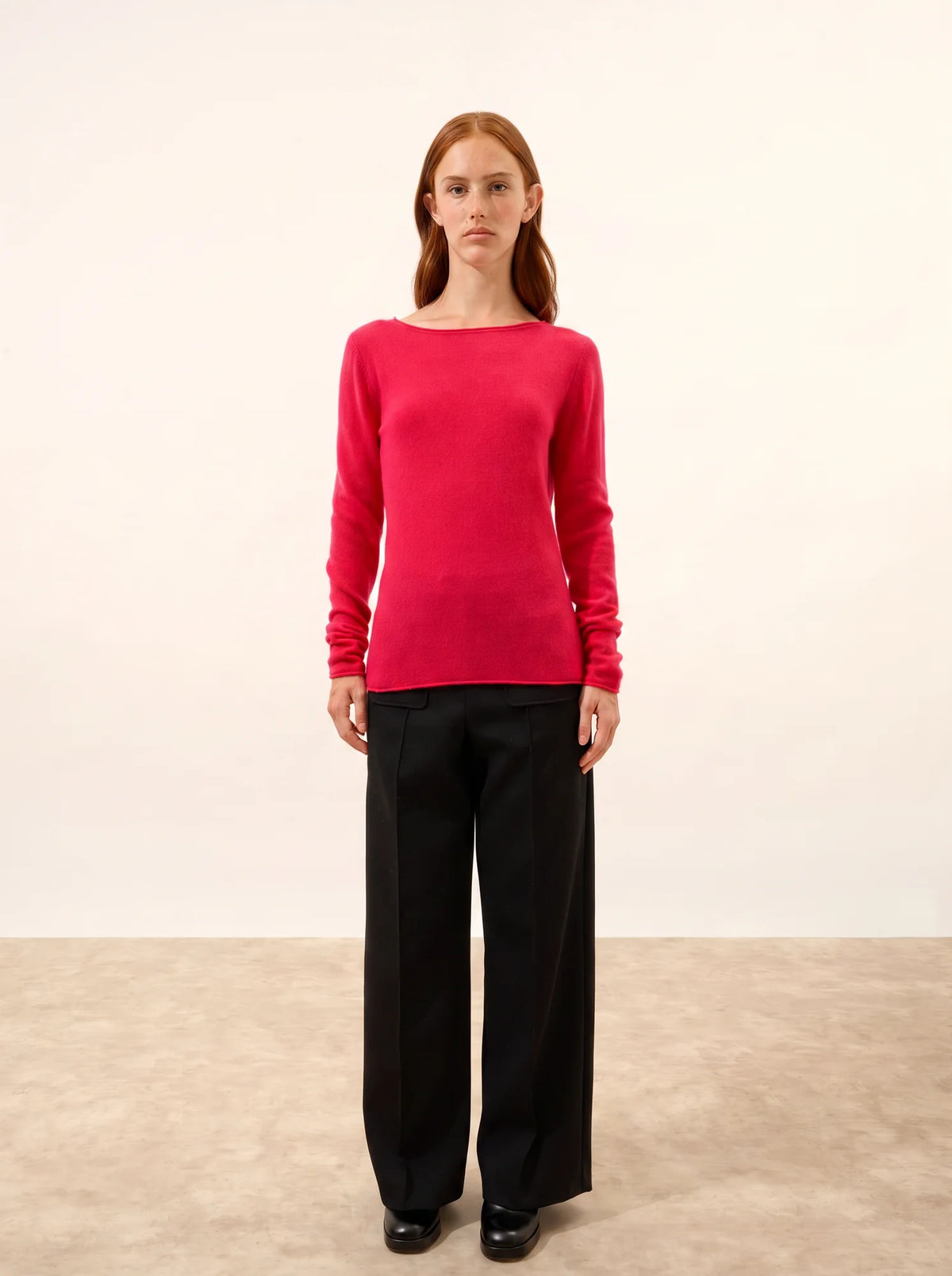 GRACE Pull Col Bateau Fuchsia