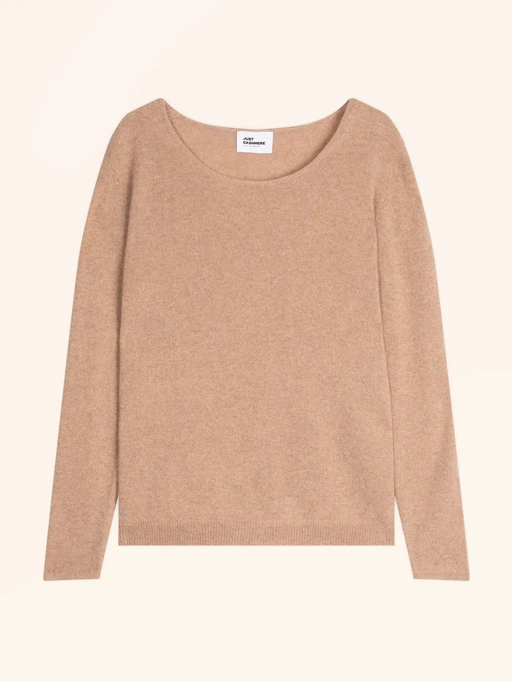 FIONA Pull Col Rond Camel Chiné