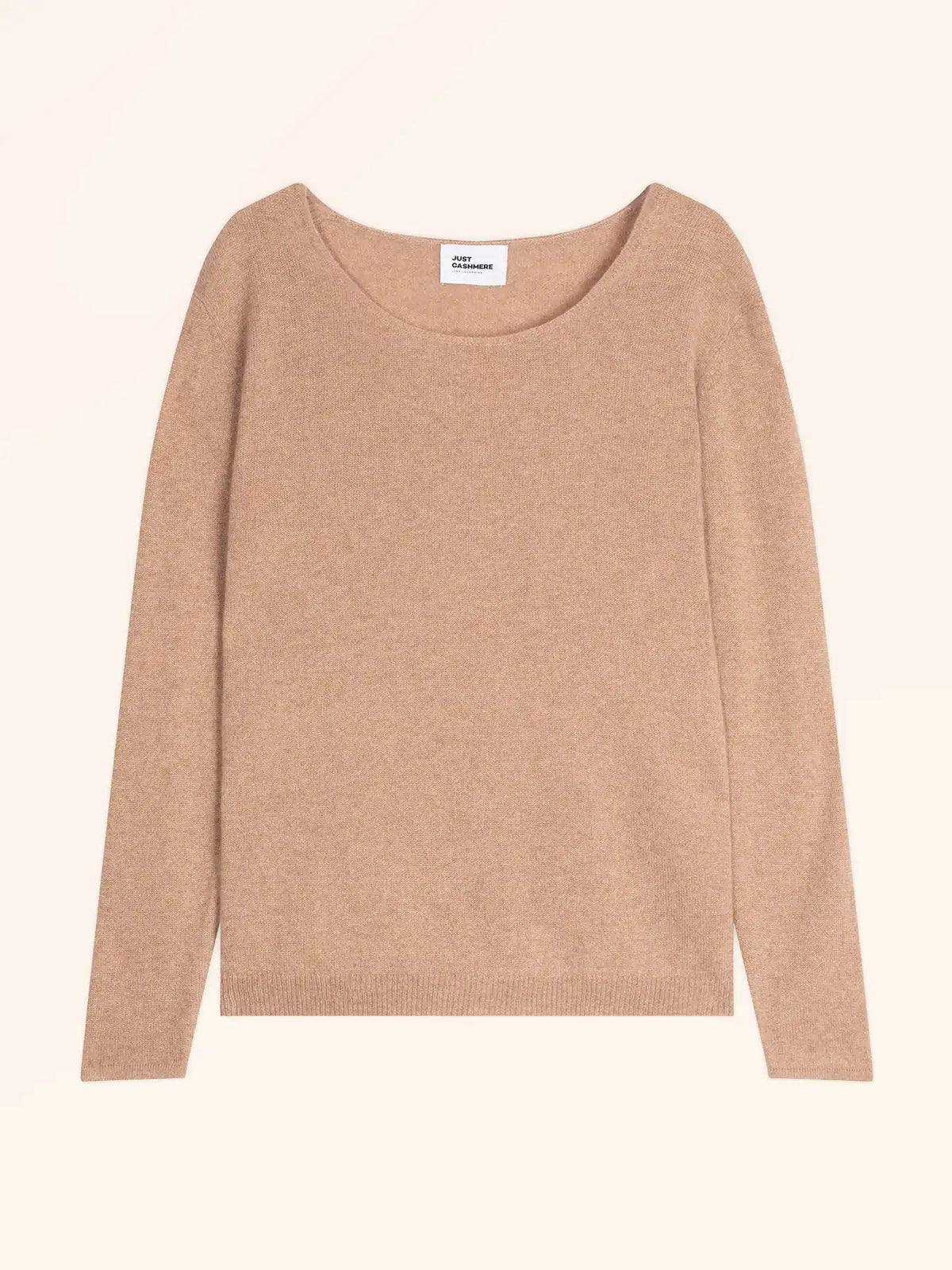 FIONA Pull Col Rond Camel Chiné