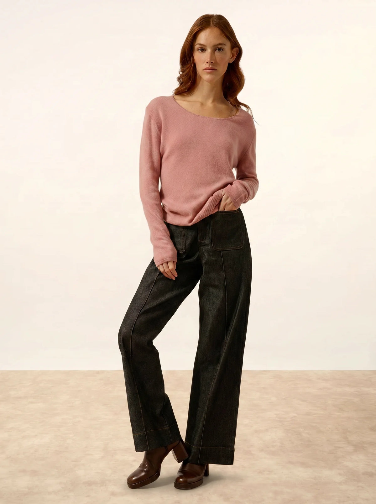 FIONA Pull Col Rond Bois de Rose