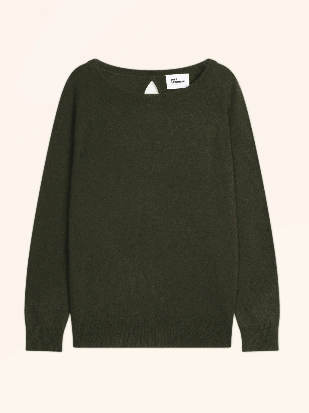 ABIGAILE Sweater Boat Neck Drop Back Khaki