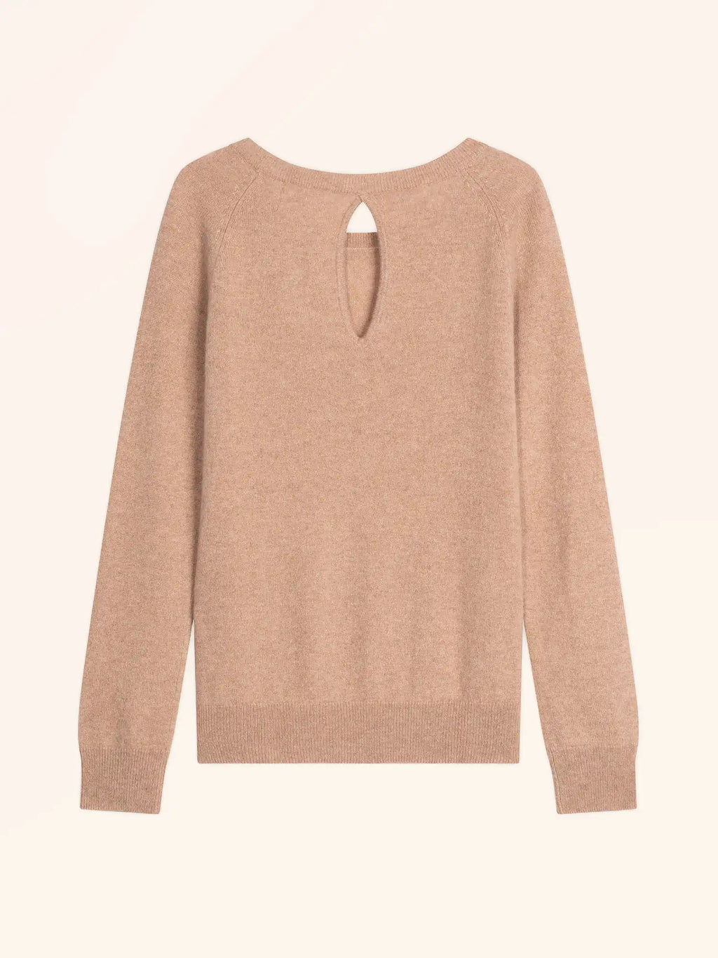 ABIGAILE Sweater Boat Neck Drop Back Heather Camel