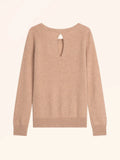 ABIGAILE Sweater Boat Neck Drop Back Heather Camel