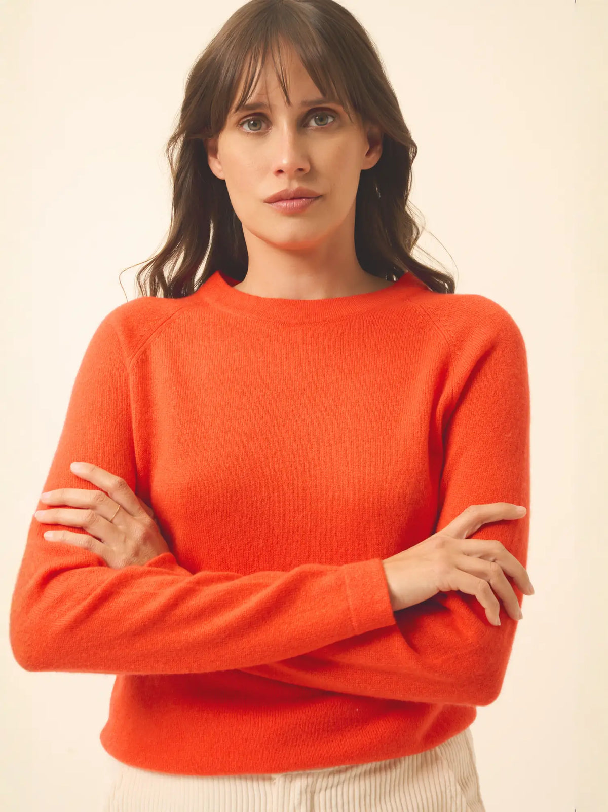 JANE Pull Col Rond Orange