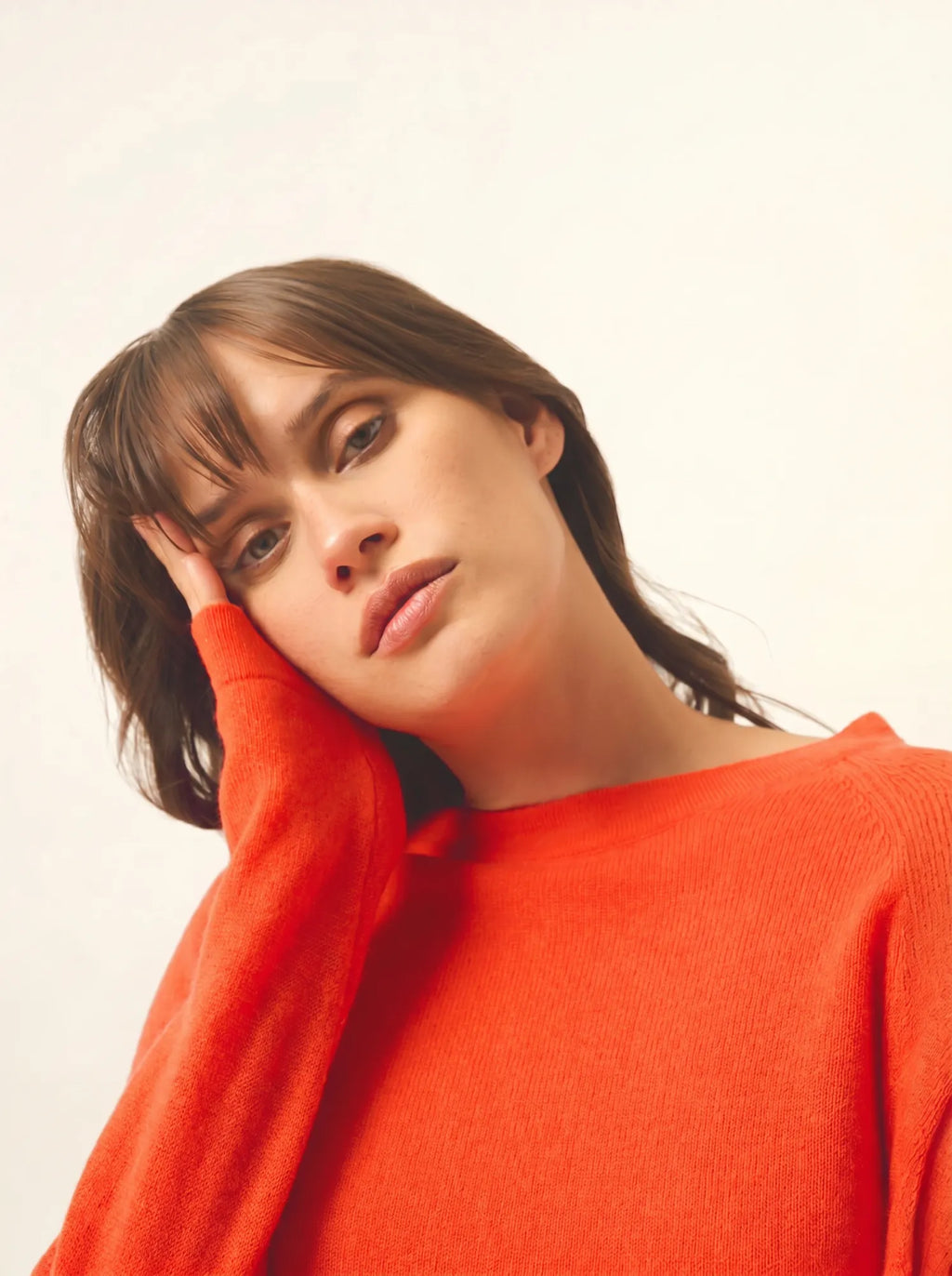 JANE Pull Col Rond Orange