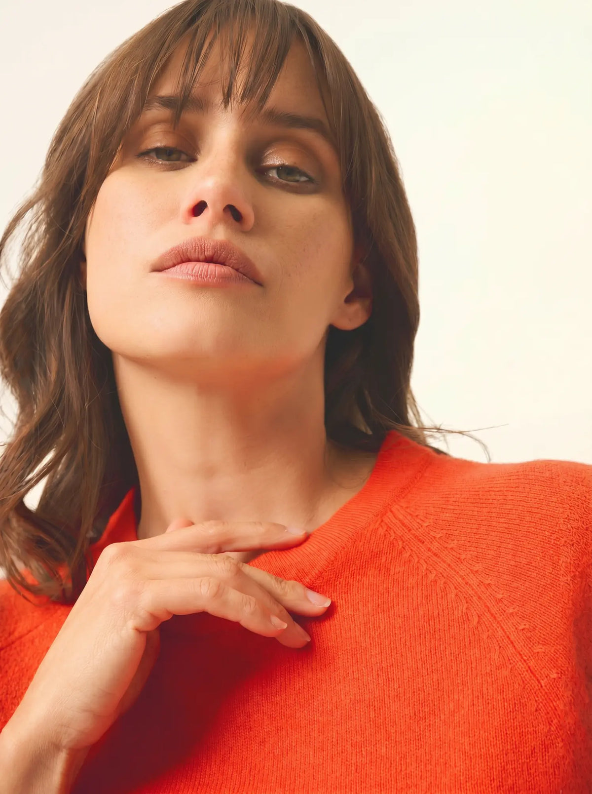 JANE Pull Col Rond Orange