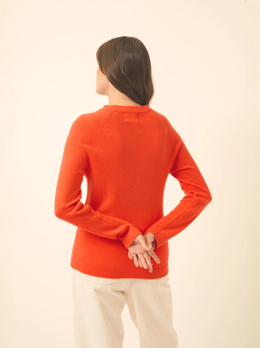 JANE Pull Col Rond Orange