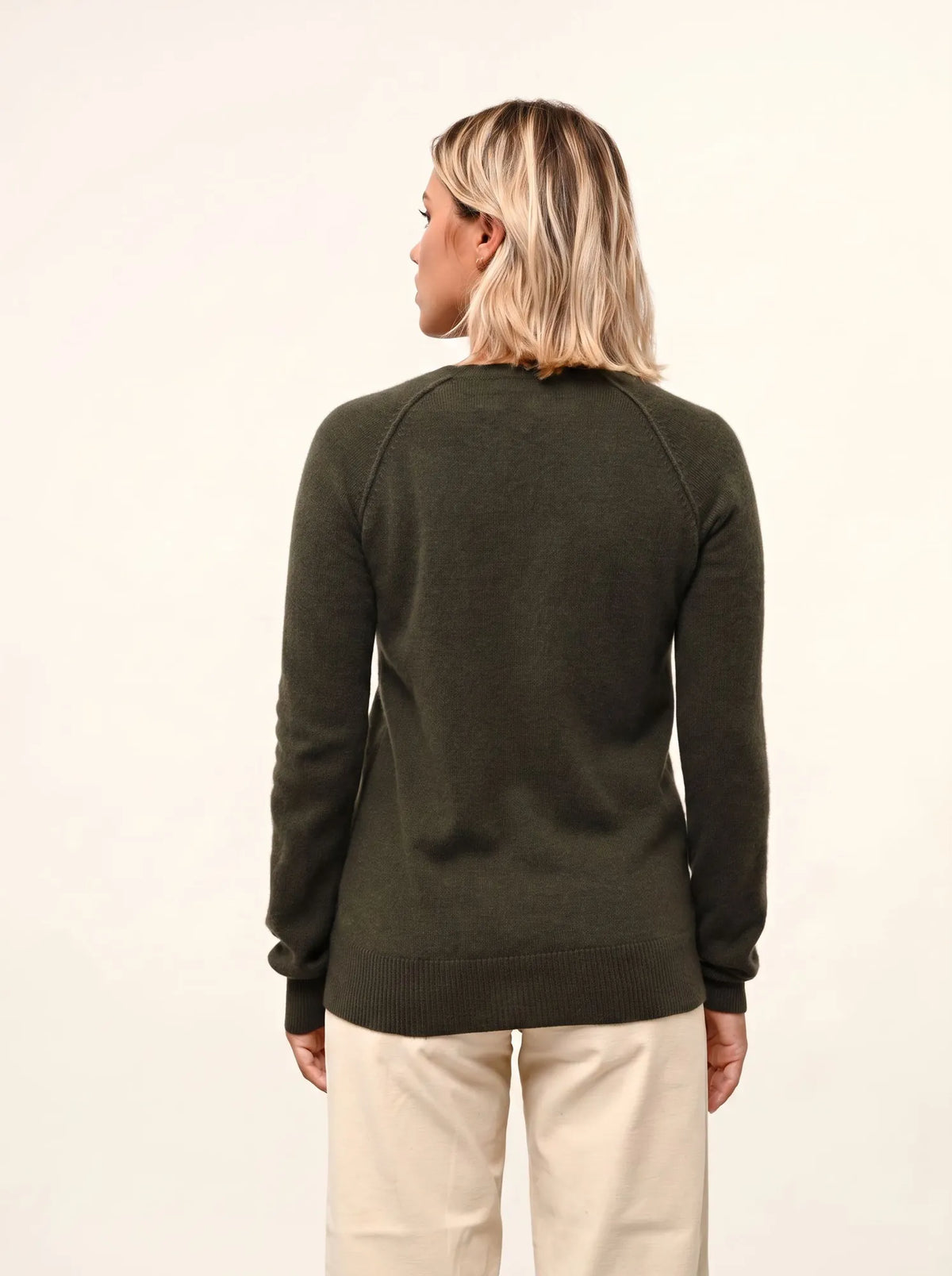 HELEN Pull Col Rond Kaki