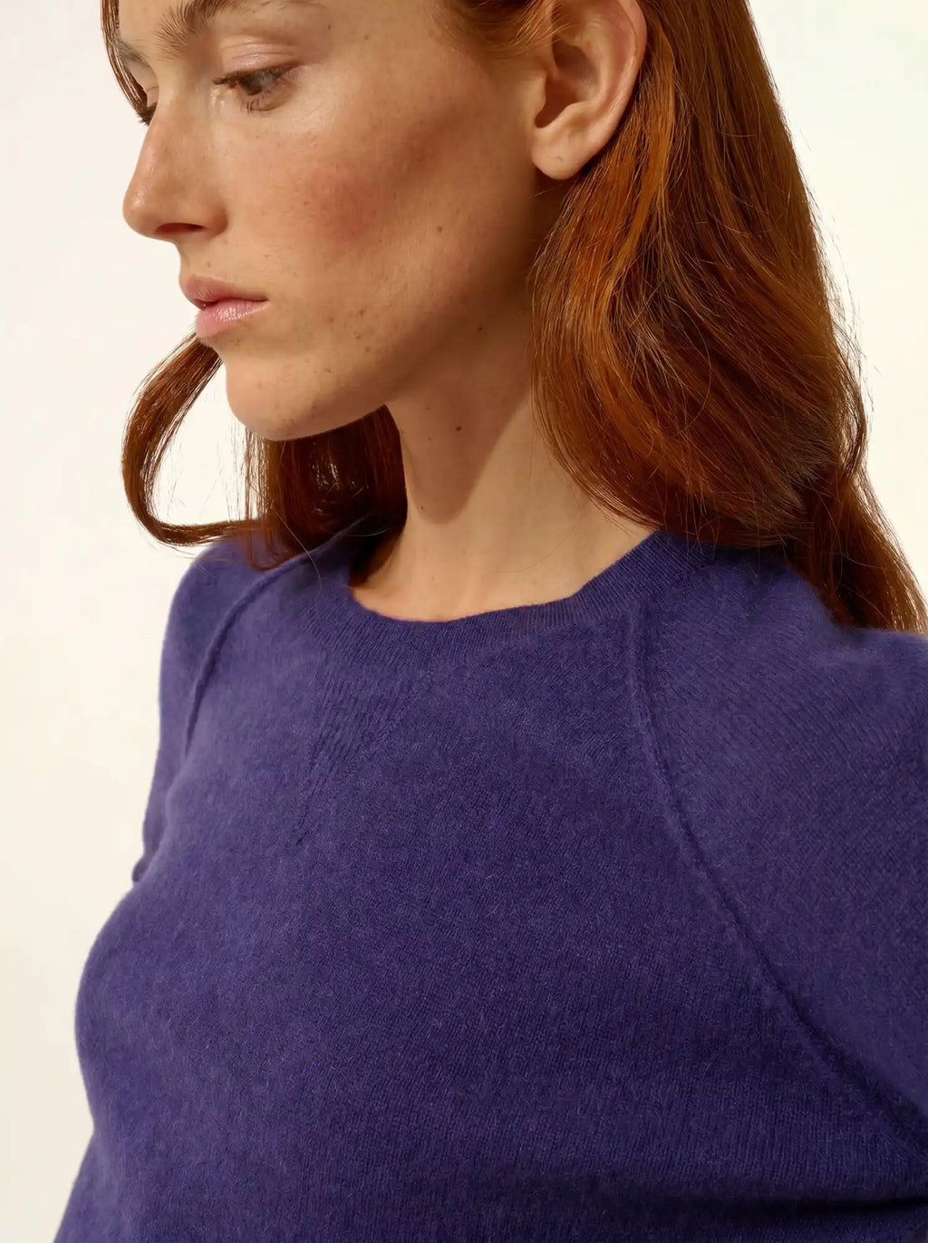 HELEN Pull Col Rond Violet