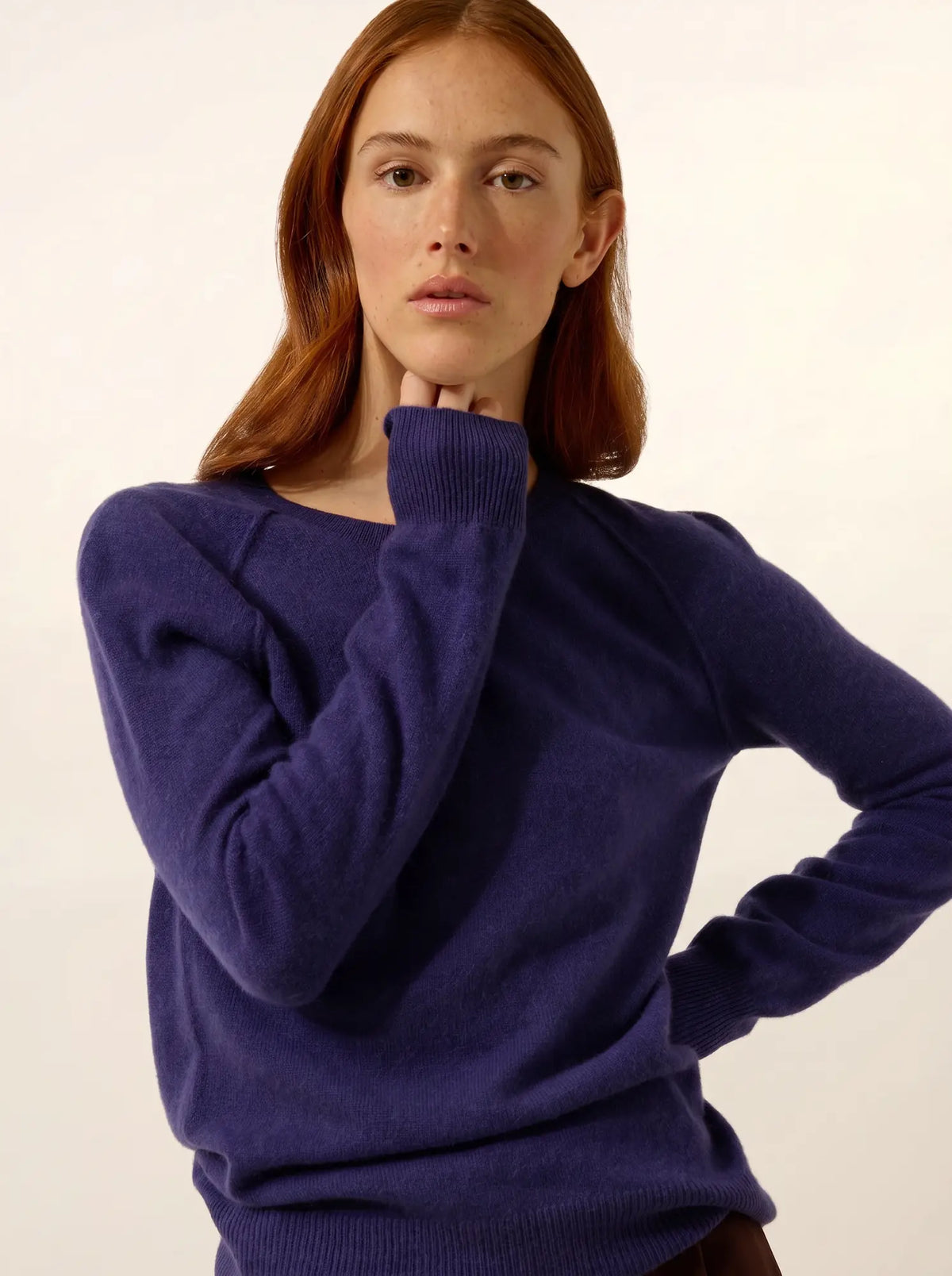 HELEN Pull Col Rond Violet