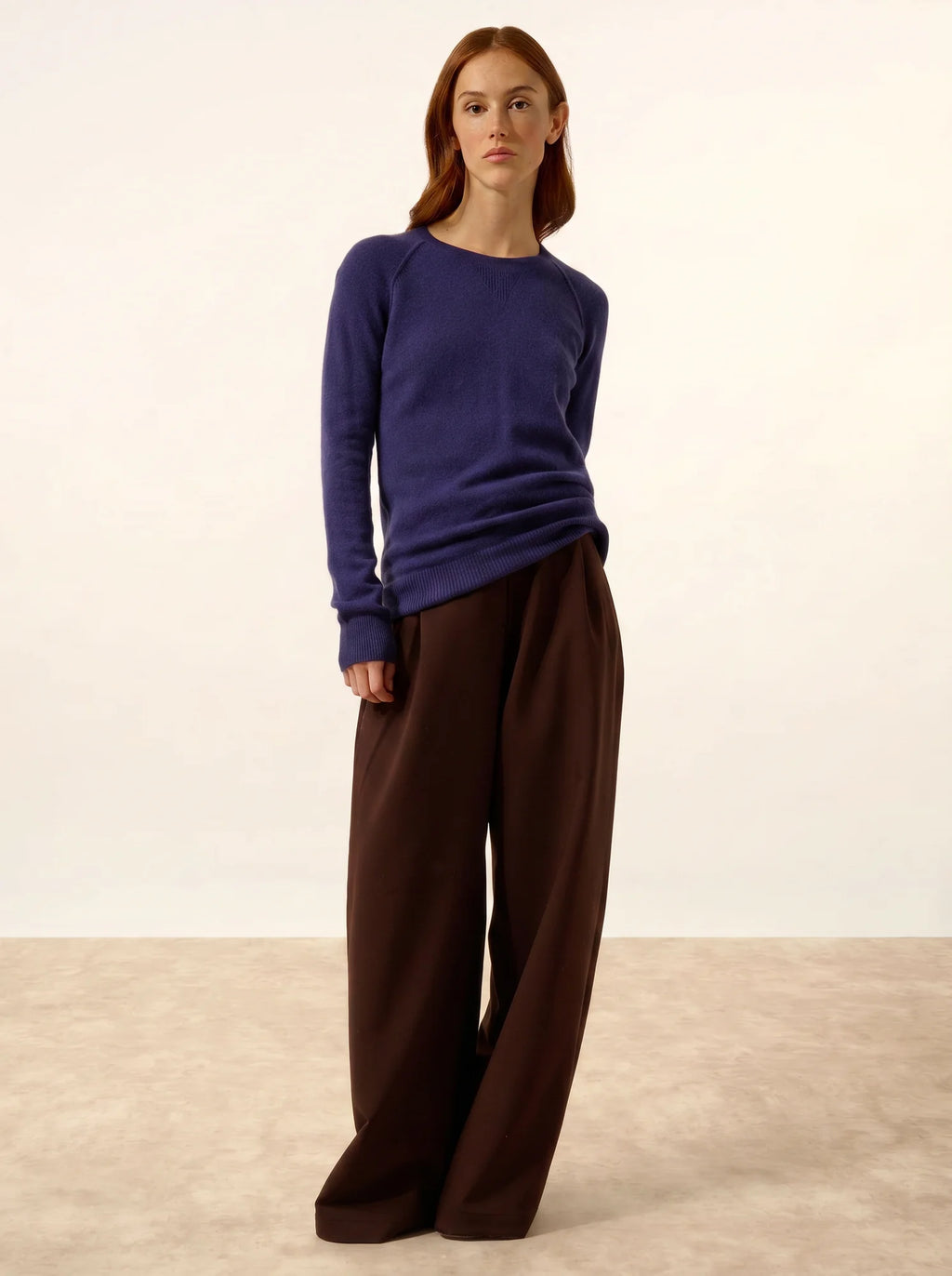 HELEN Pull Col Rond Violet