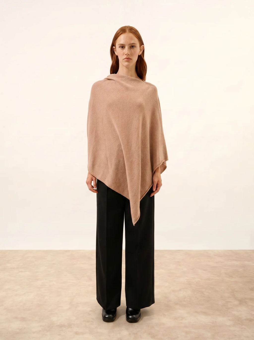 MEREDITH Poncho Camel Chiné