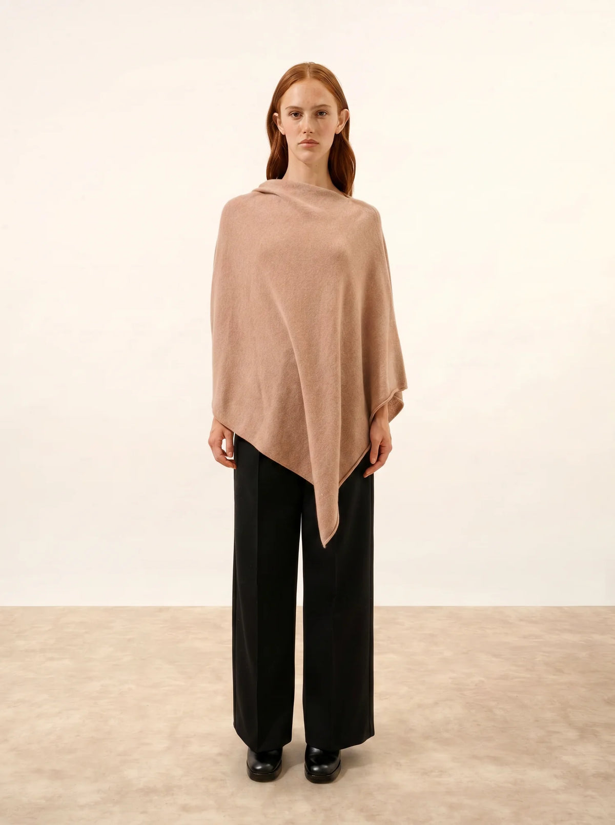 MEREDITH Poncho Camel Chiné
