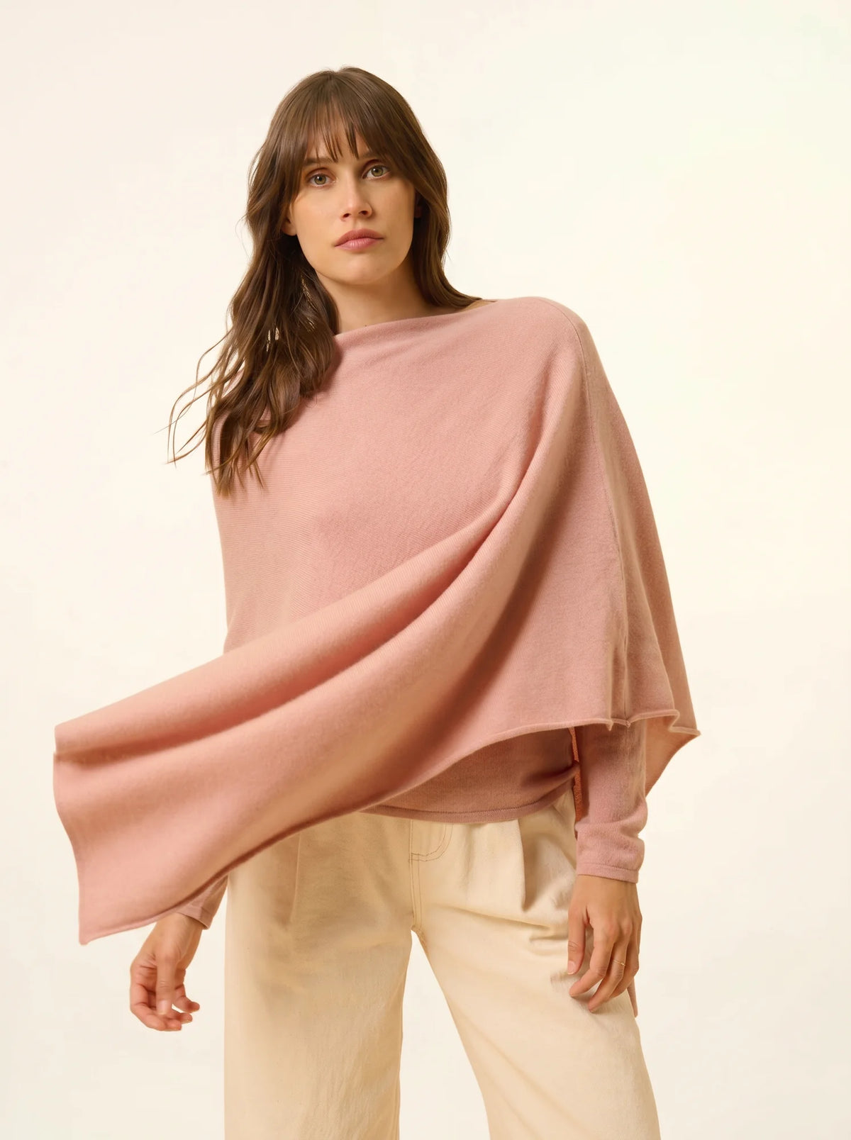 MEREDITH Poncho Bois de Rose