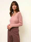 JOAN Pull Col V Bois de Rose