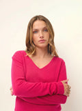 JOAN Pull Col V Fuchsia