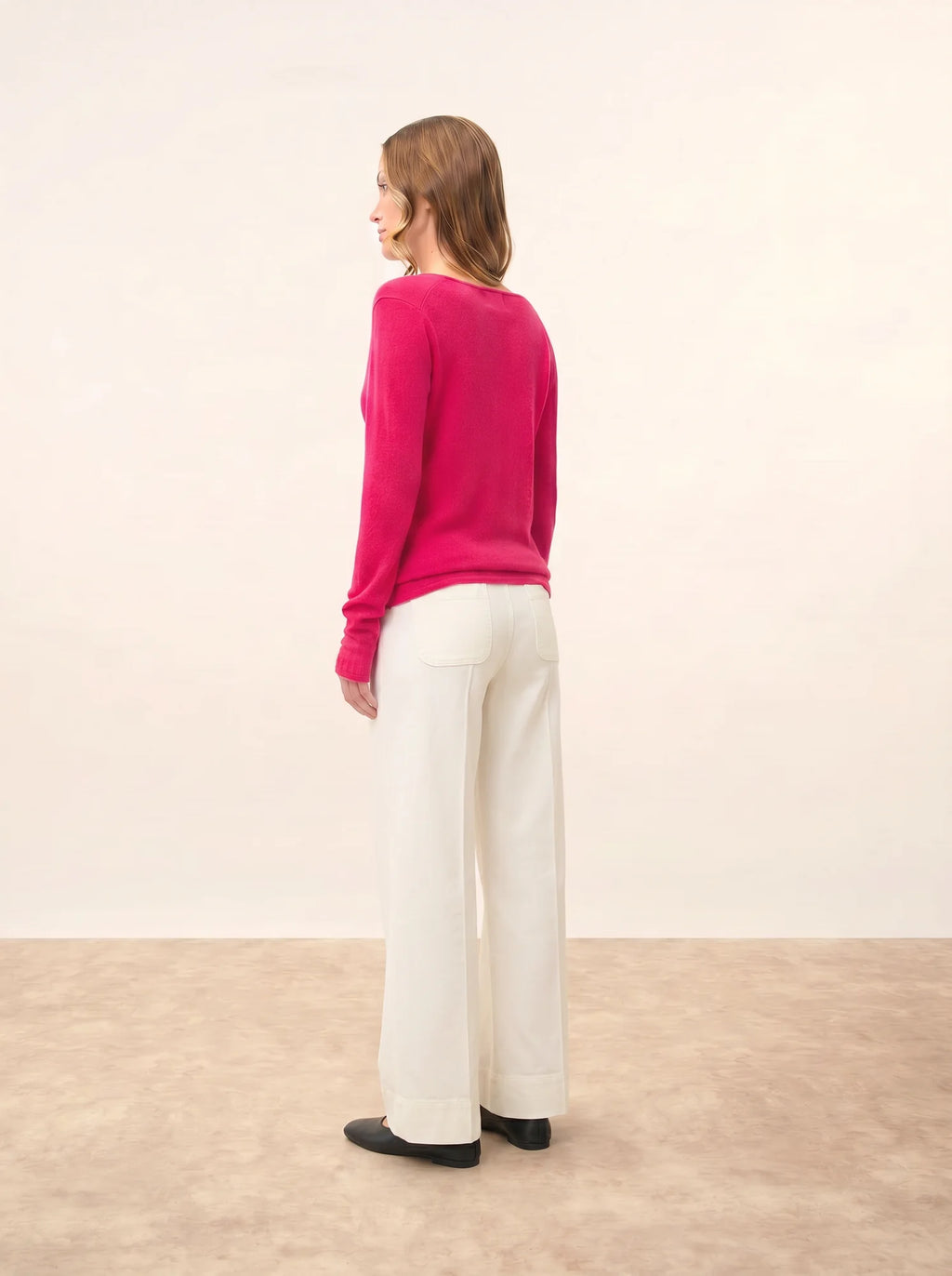 JOAN Pull Col V Fuchsia
