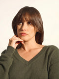 NORA Pullover V-Ausschnitt Khaki