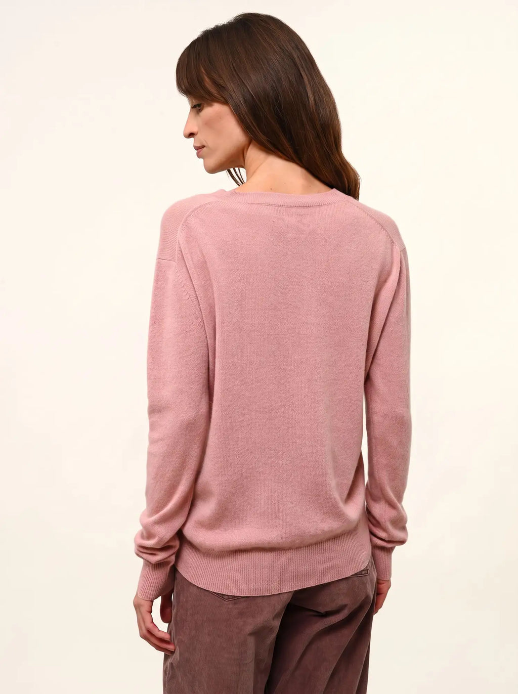 NORA Pull Col V Bois de Rose