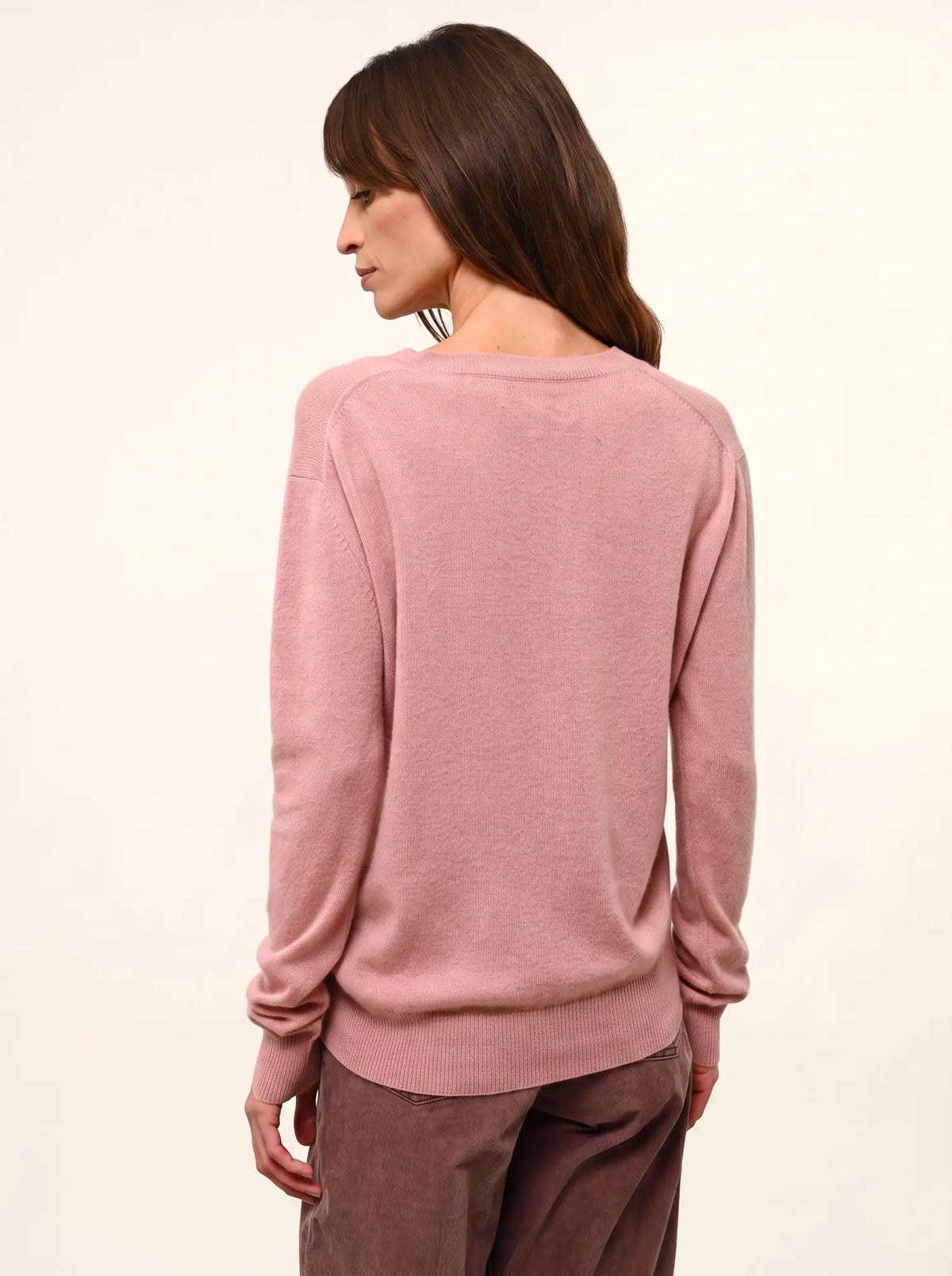 NORA Pull Col V Bois de Rose