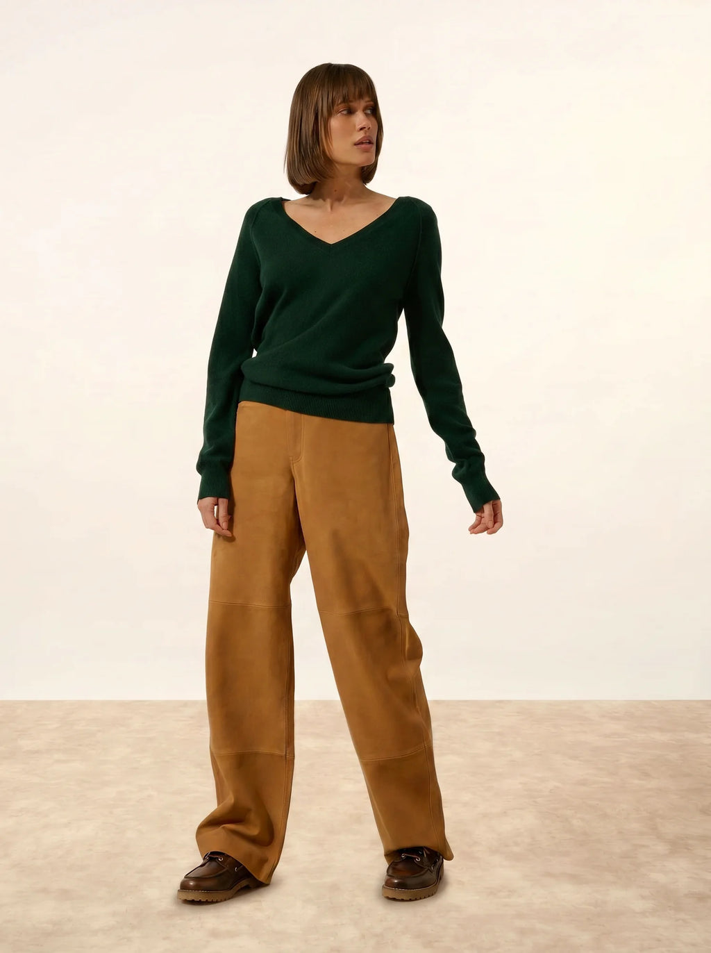 PHOEBE Pullover V-Ausschnitt Zypressengrün