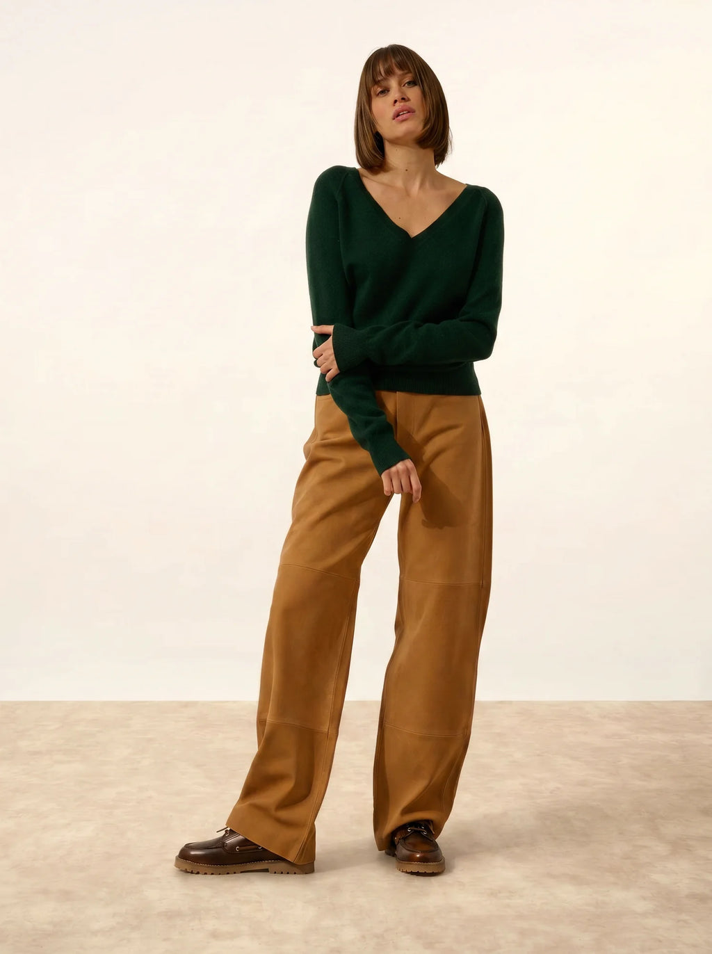 PHOEBE Pullover V-Ausschnitt Zypressengrün