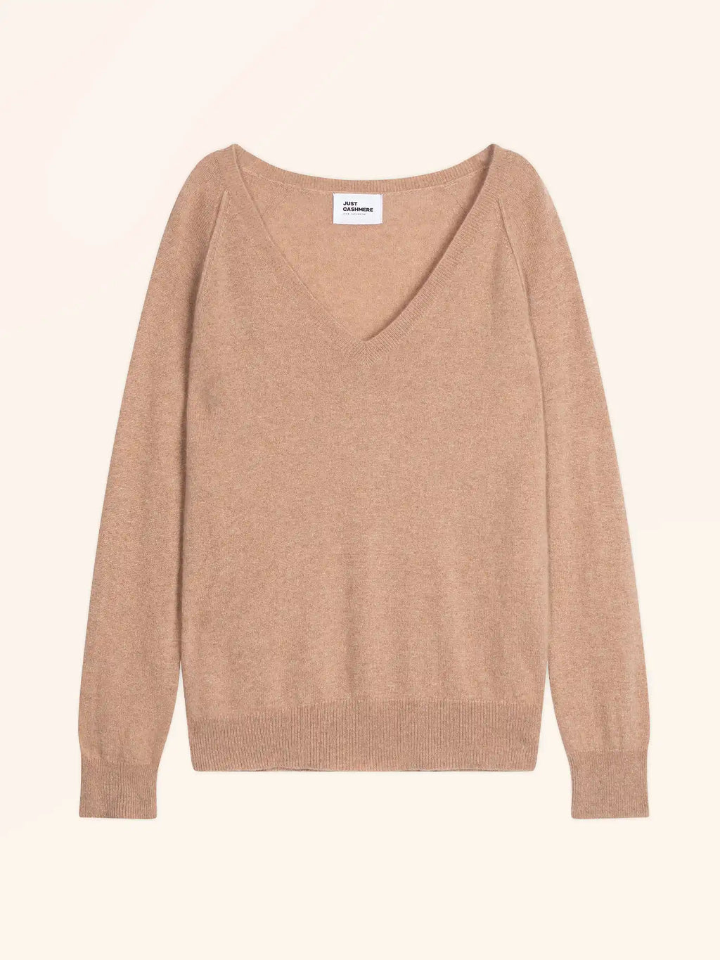 PHOEBE Pullover V-Ausschnitt Camel meliert