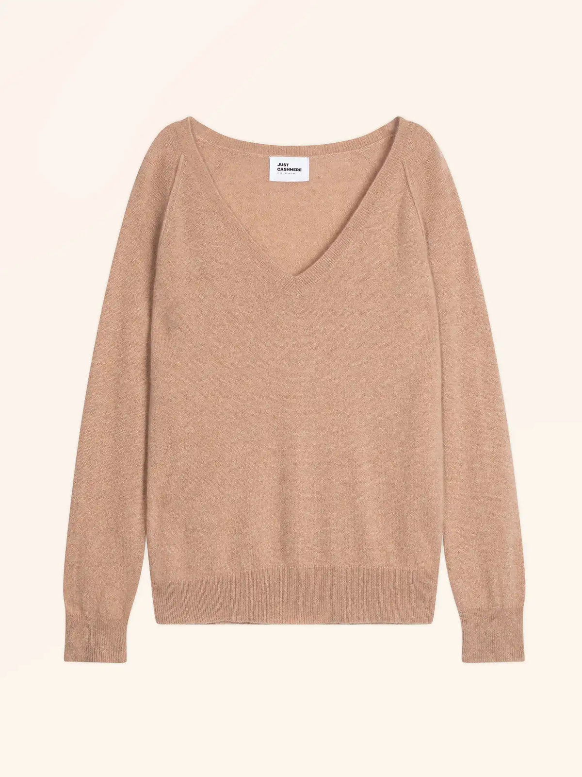 PHOEBE Pullover V-Ausschnitt Camel meliert