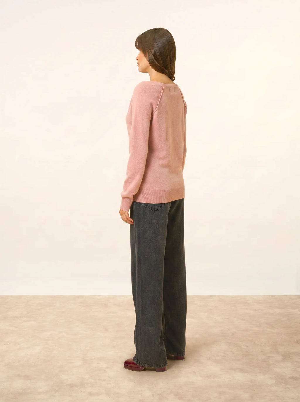 PHOEBE Pullover V-Ausschnitt Rosenholz