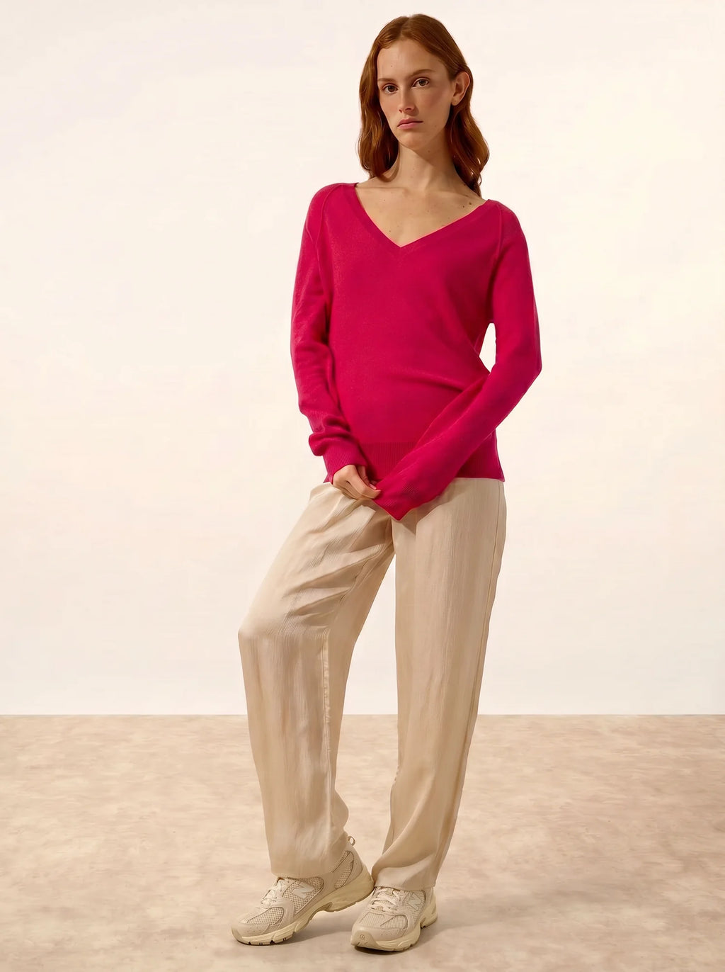 PHOEBE Pullover V-Ausschnitt Fuchsia