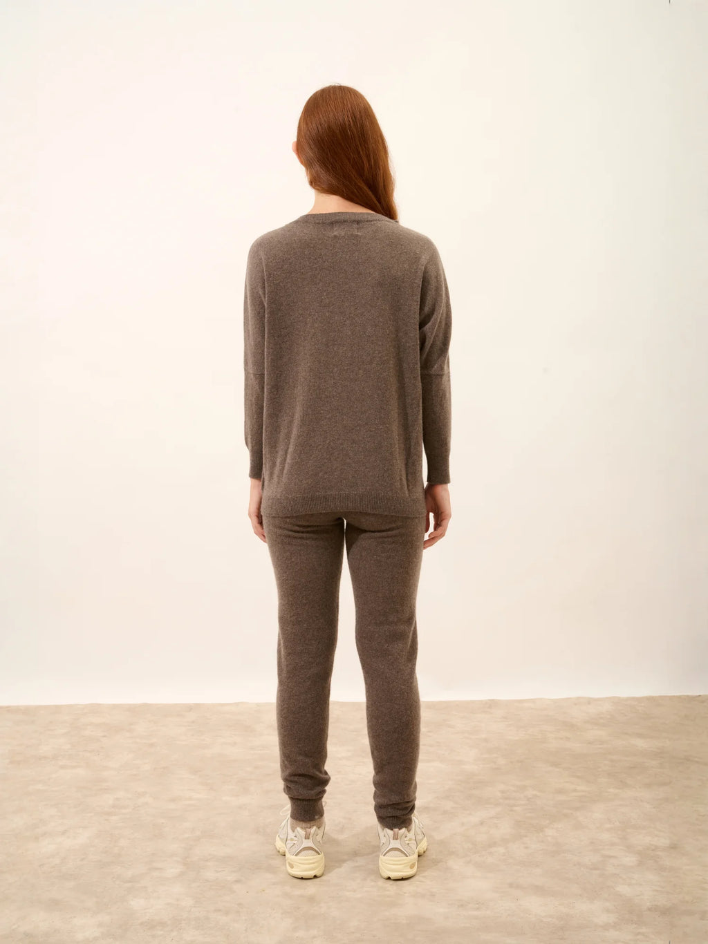 REBECCA Pullover Fledermausarm Taupe meliert