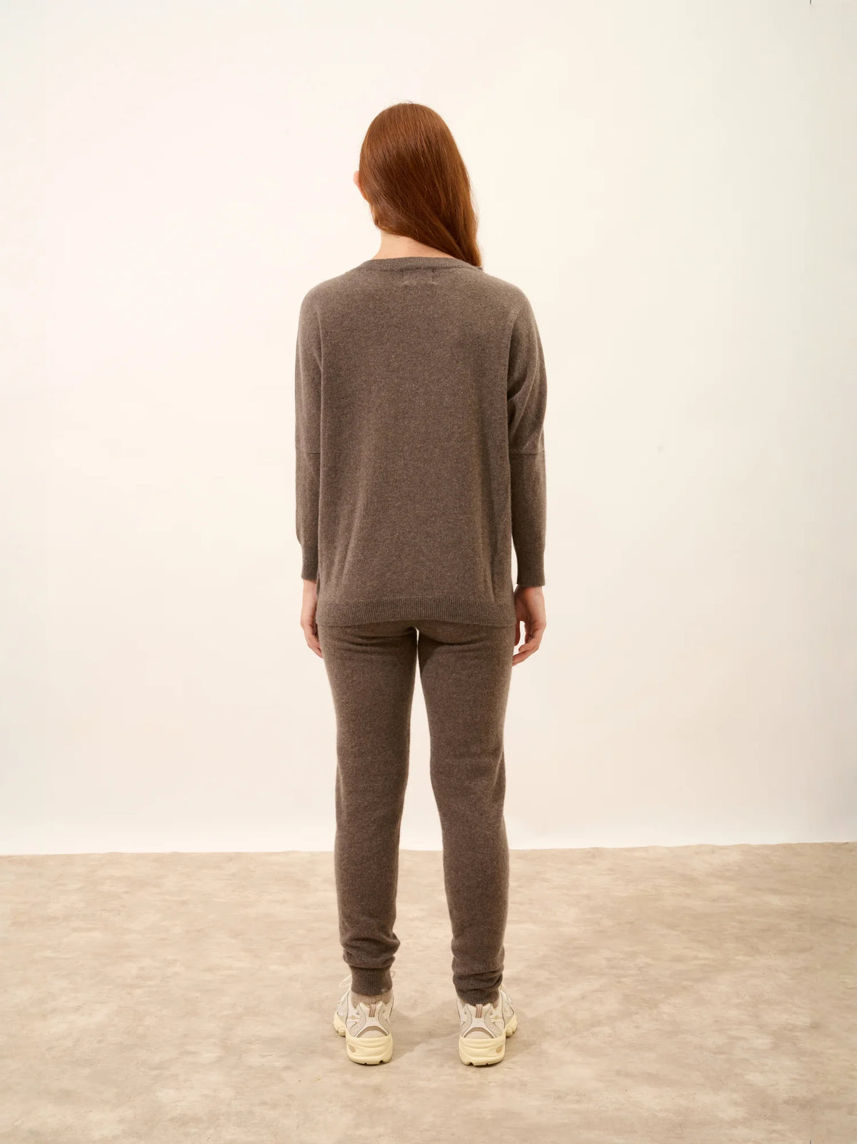 REBECCA Pullover Fledermausarm Taupe meliert