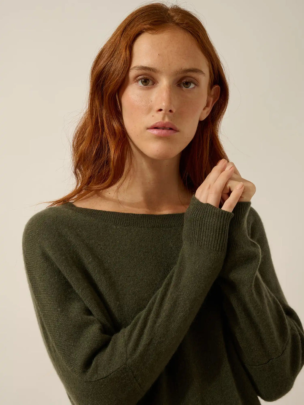 REBECCA Pullover Fledermausarm Khaki