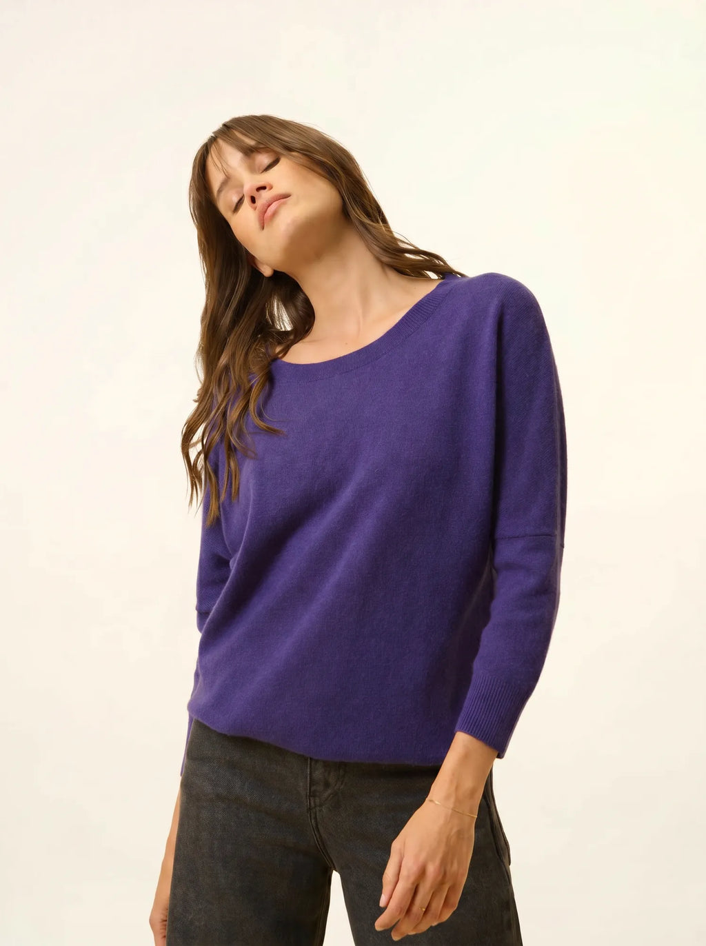 REBECCA Pullover Fledermausarm Tiefviolett