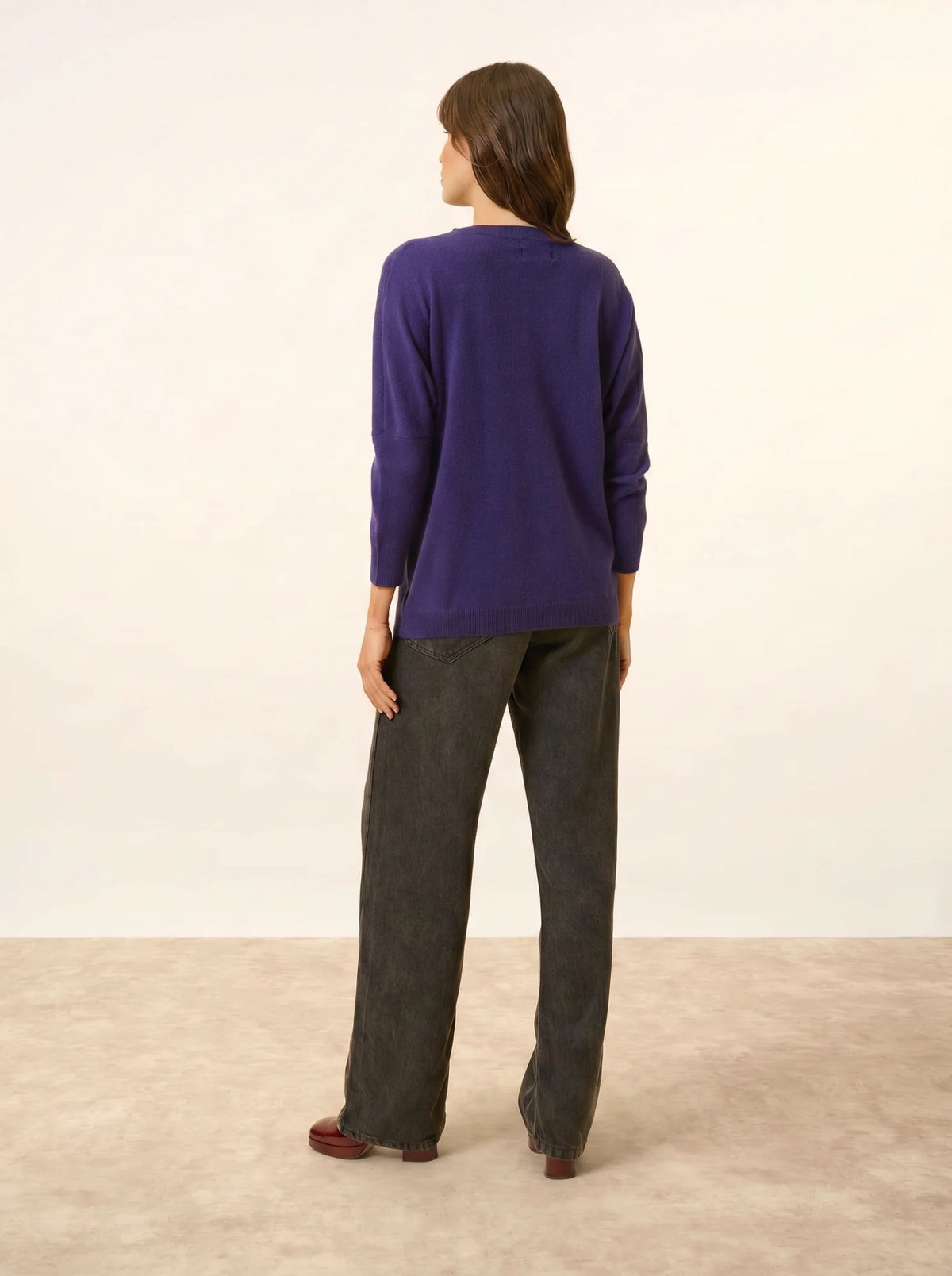 REBECCA Pullover Fledermausarm Tiefviolett
