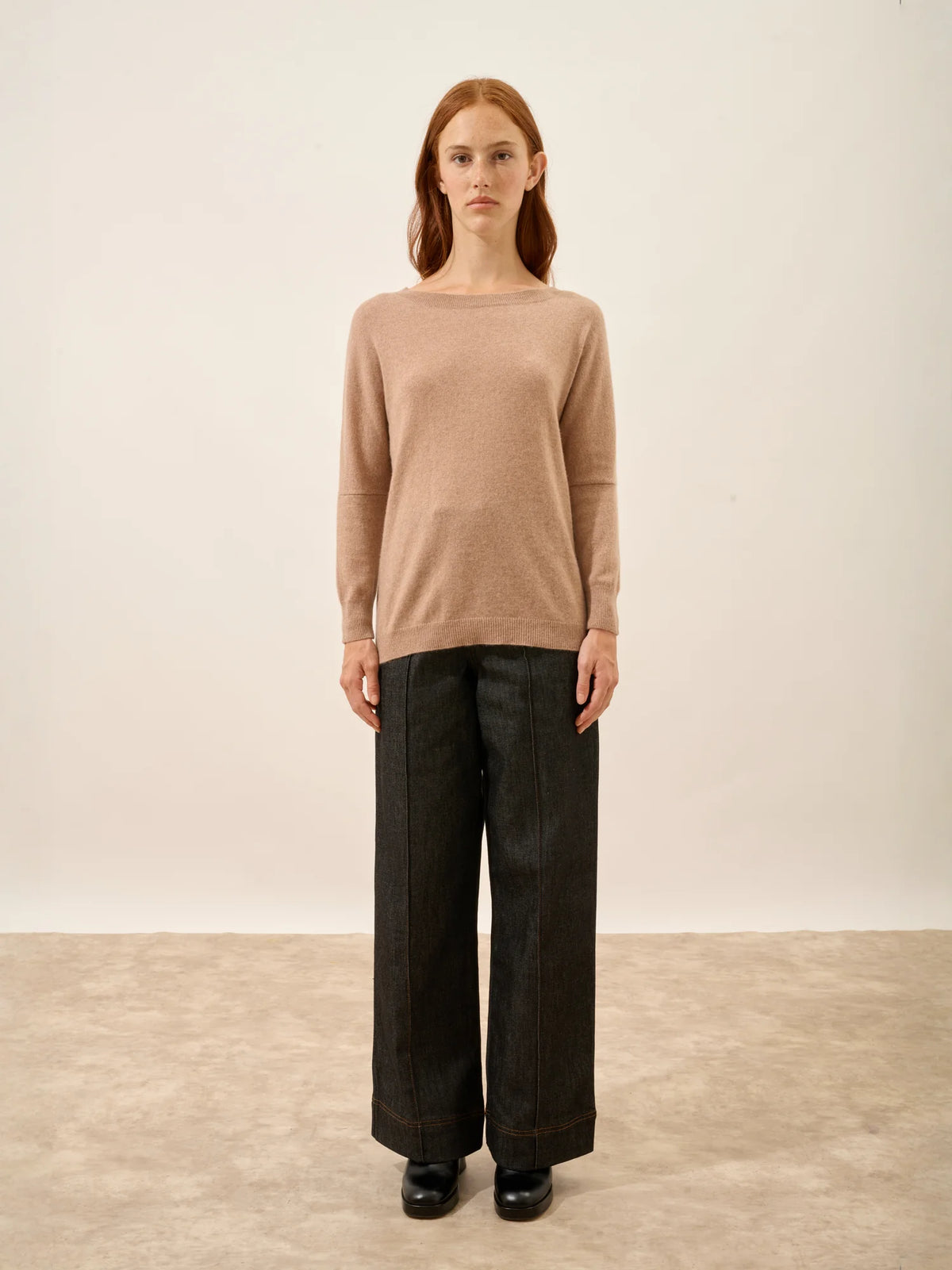 REBECCA Pull Chauve Souris Camel Chiné