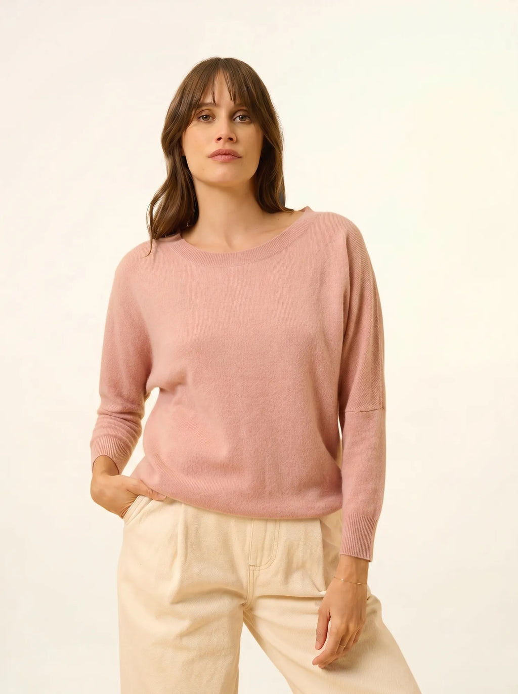 REBECCA Pull Chauve Souris Bois de Rose
