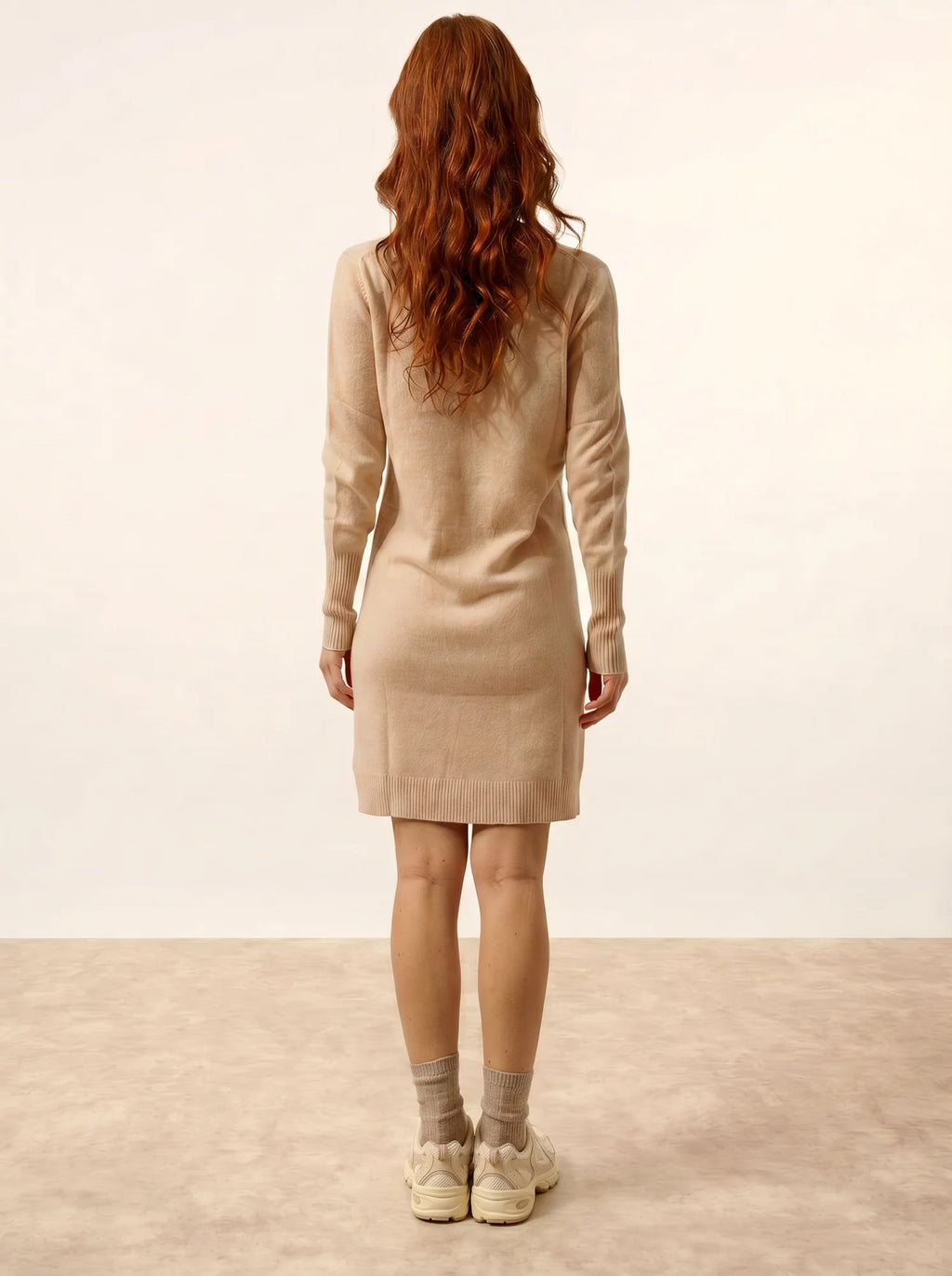 SUSAN Robe Col Rond Sable