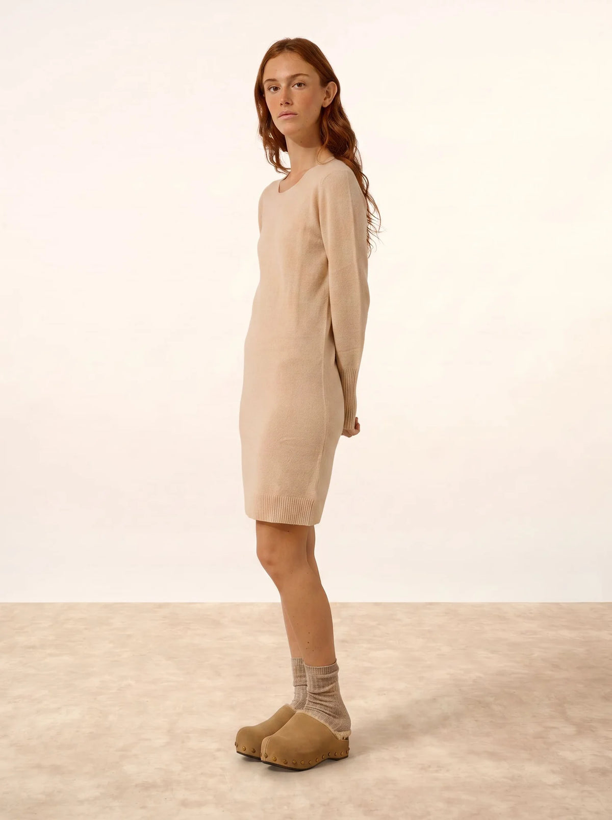 SUSAN Robe Col Rond Sable