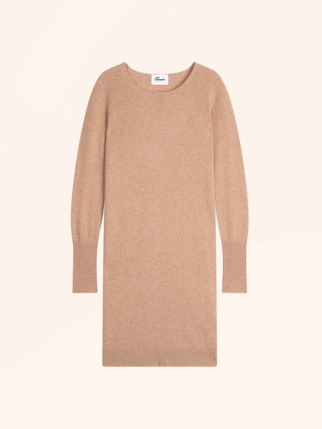 SUSAN Kleid Rundhalsausschnitt Camel meliert