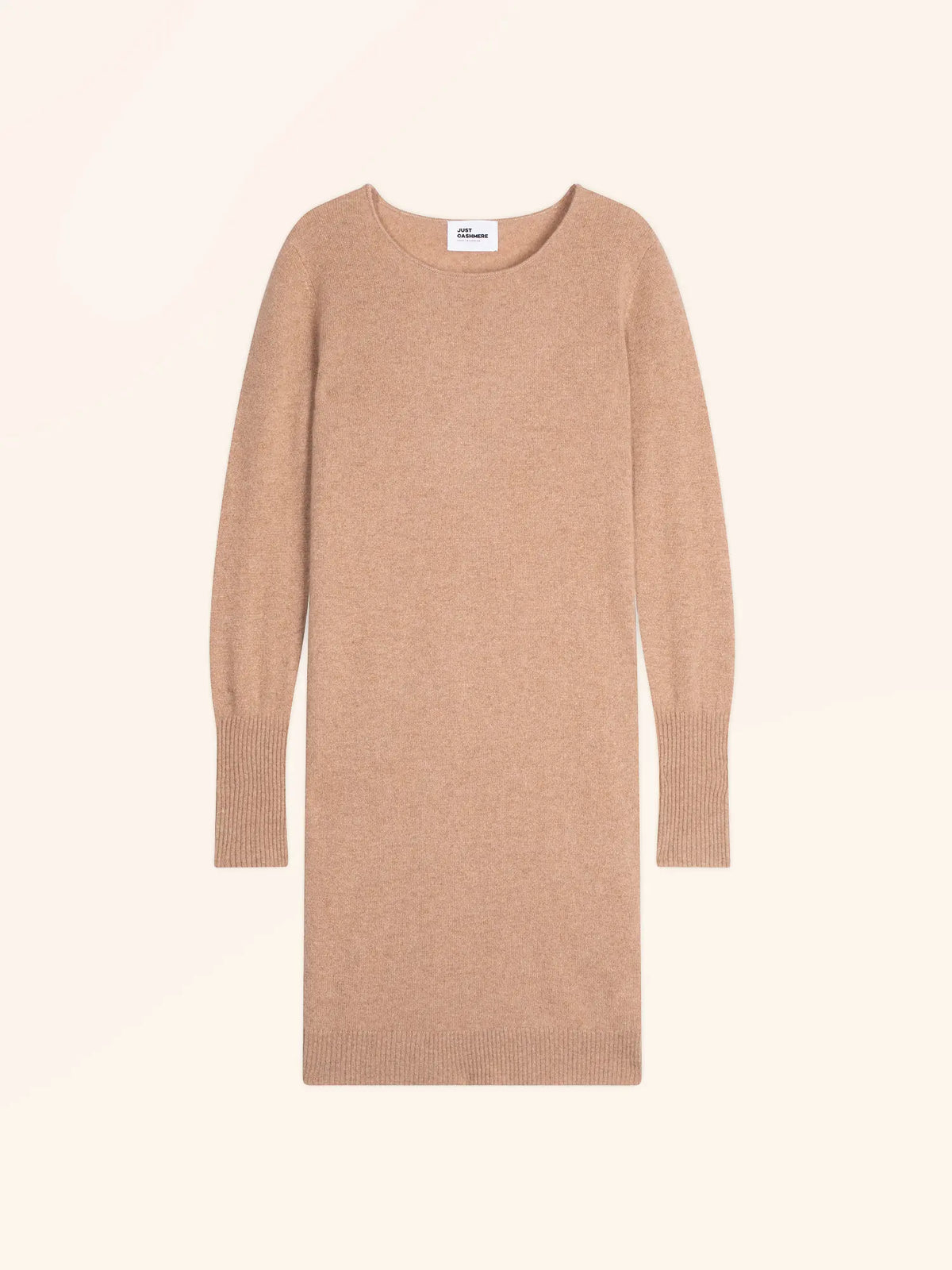 SUSAN Kleid Rundhalsausschnitt Camel meliert